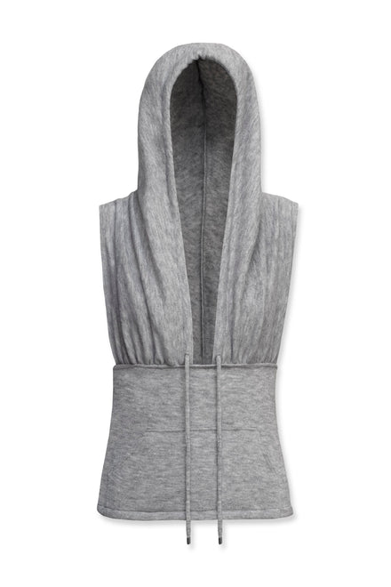 Zoe Knit Hood Top Grey