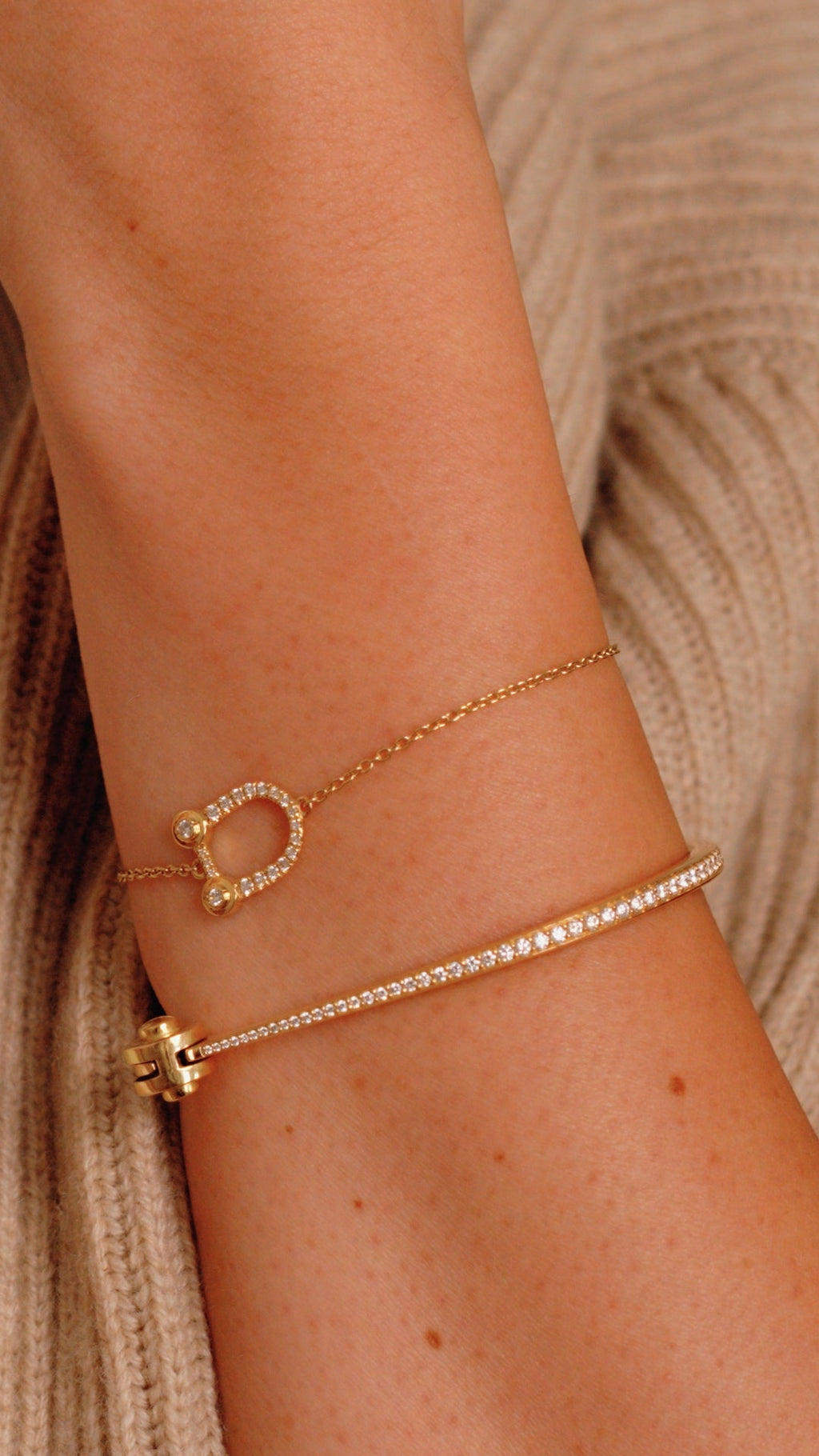 Bracelet "Mini Etrier" Or Jaune et Diamants
