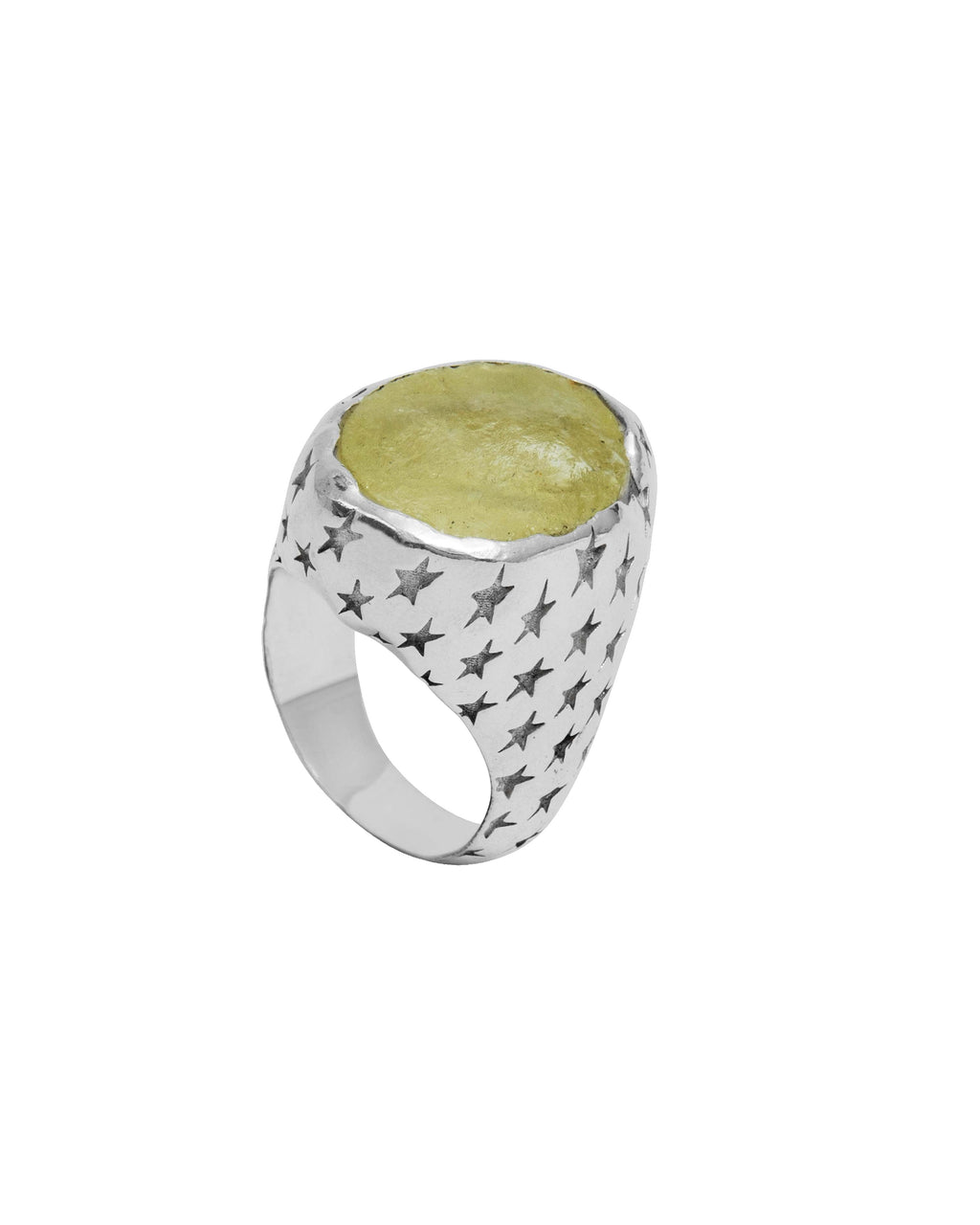 Yellow Stone Signet Ring
