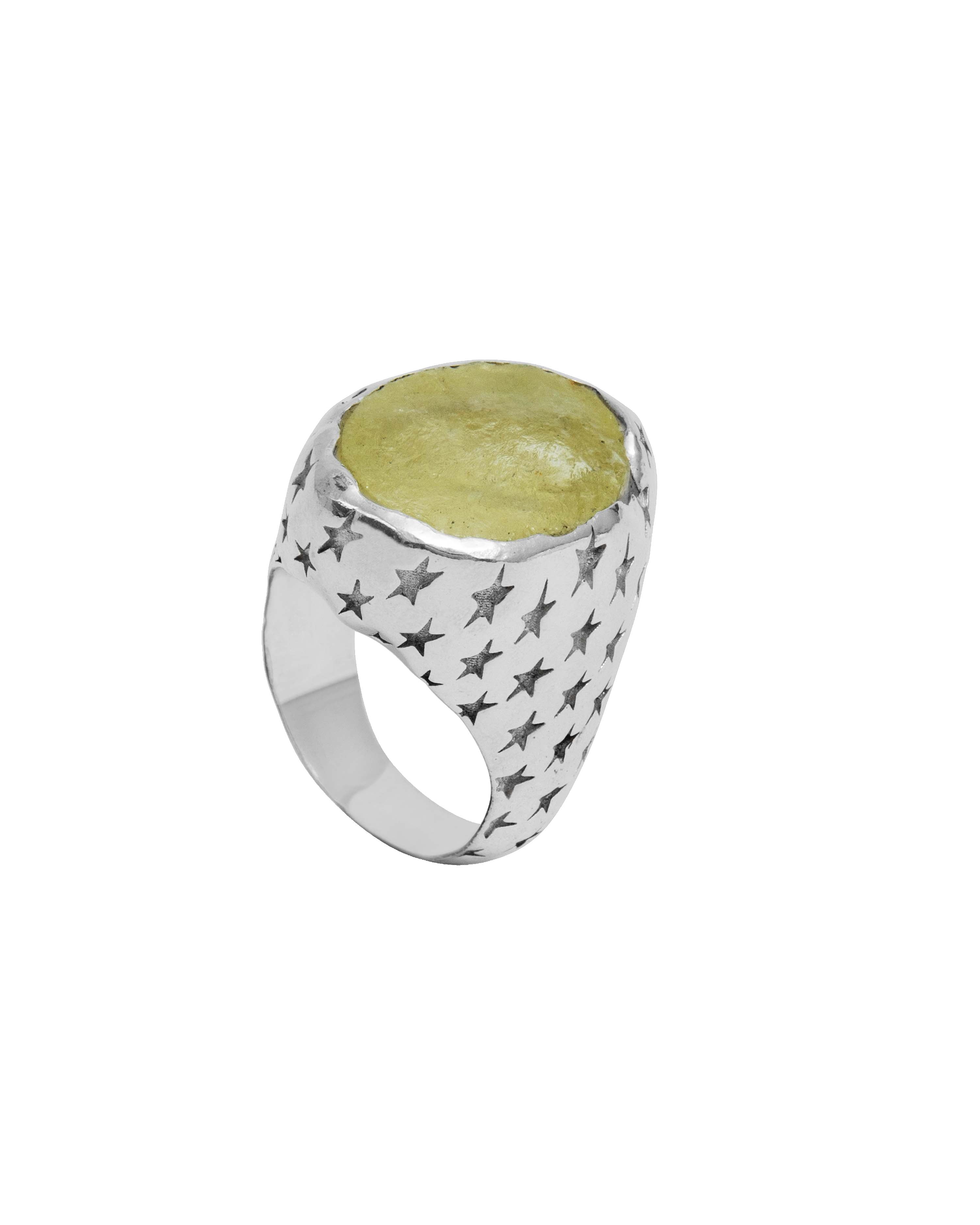 Yellow Stone Signet Ring