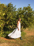 Linen tiered maxi dress