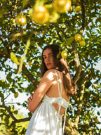 Linen tiered maxi dress