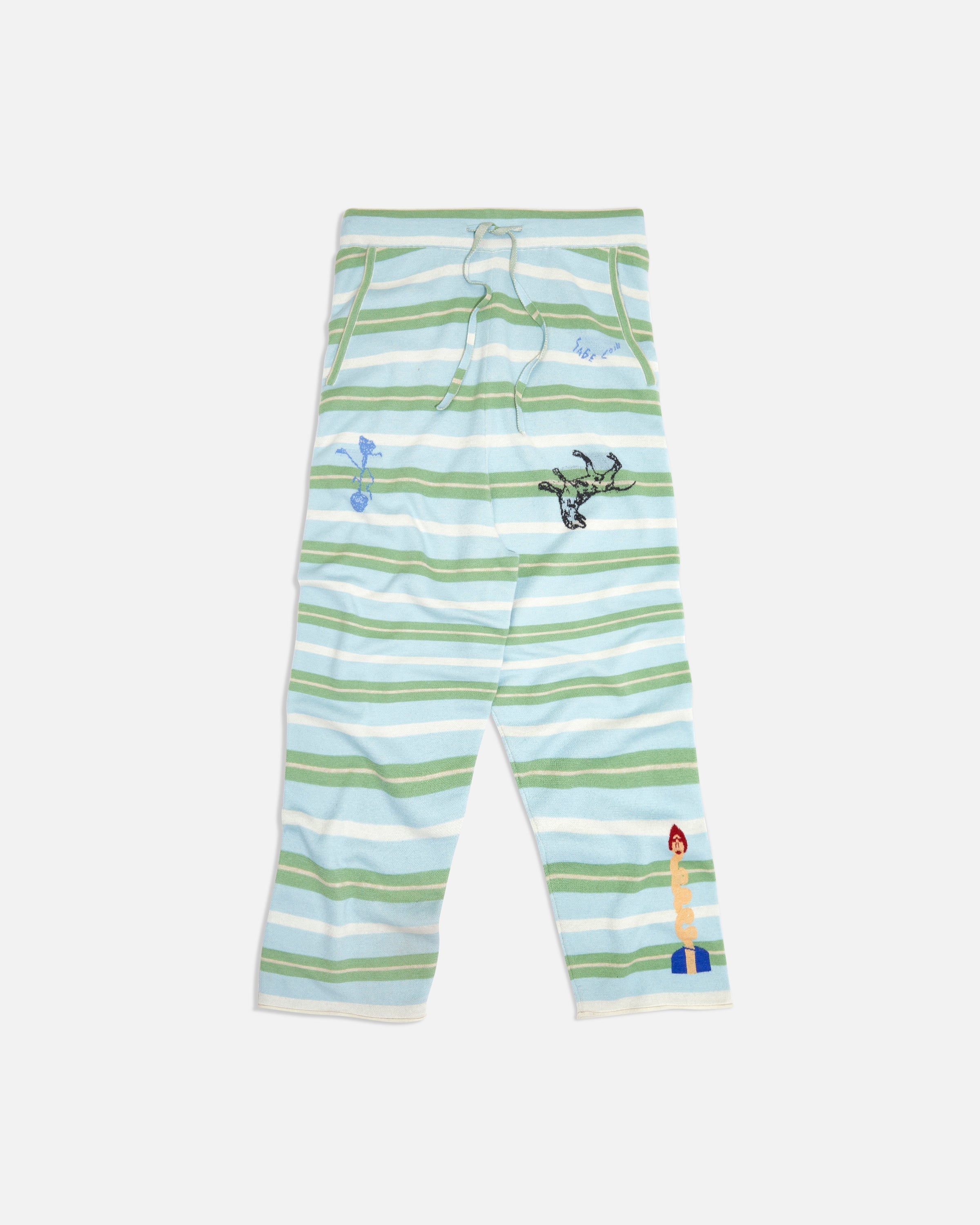 Sage Coin Striped Trackies