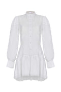 Embroidered semi fitted backless dress