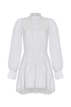 Embroidered semi fitted backless dress