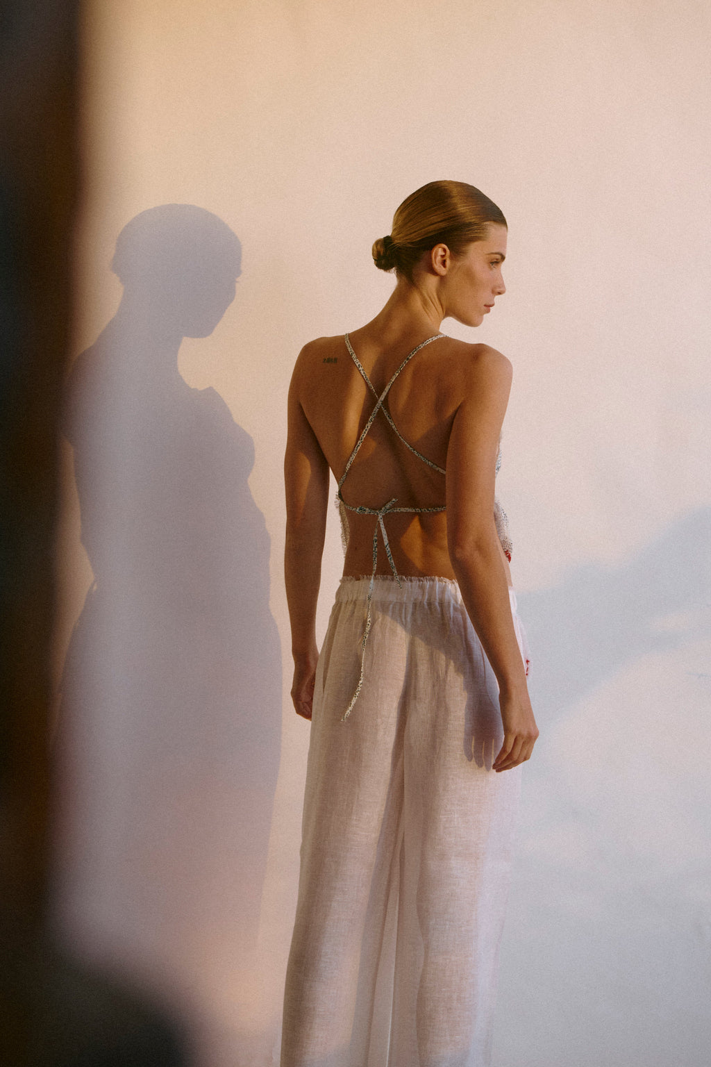 Fringed linen top