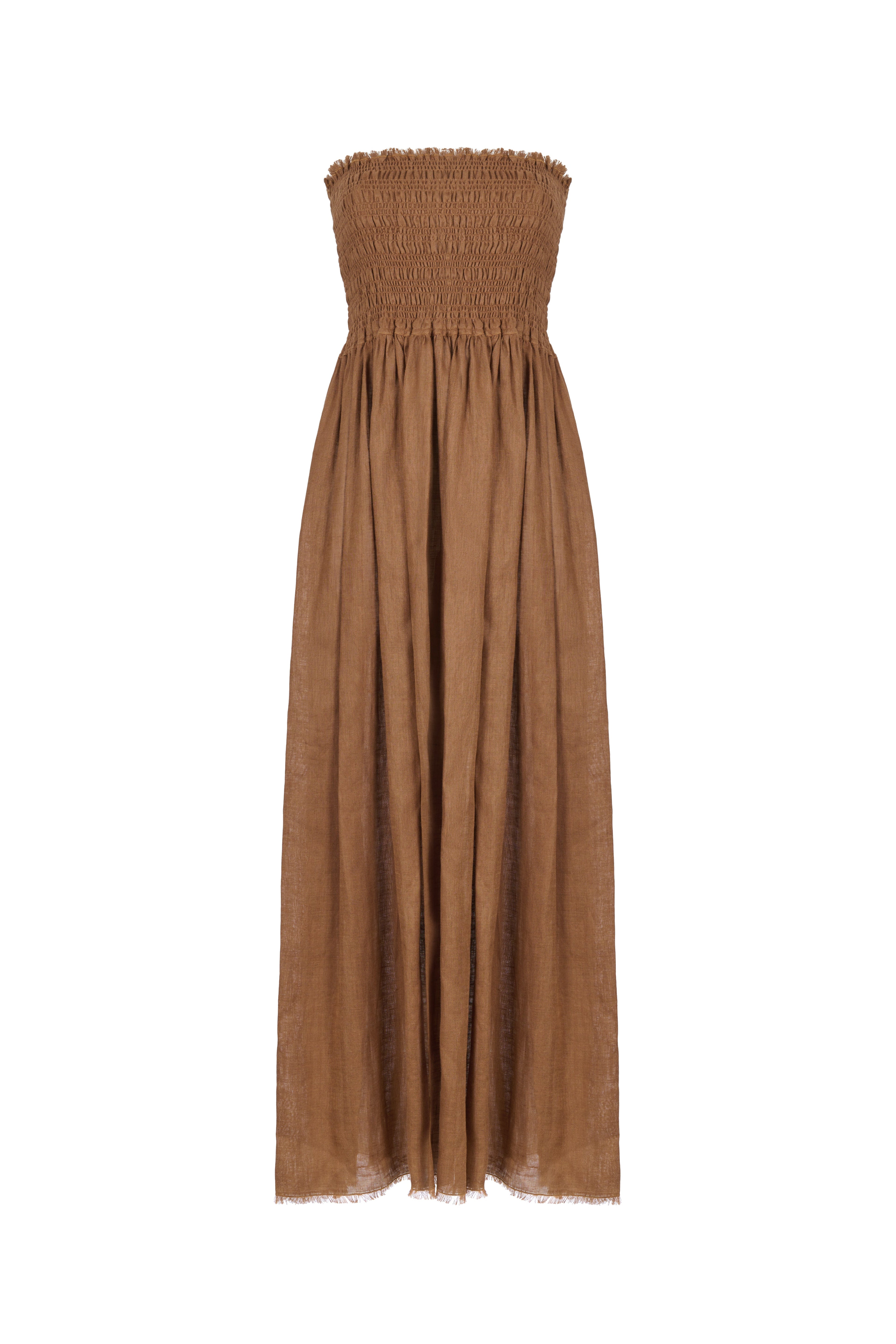 Strapless midi dress