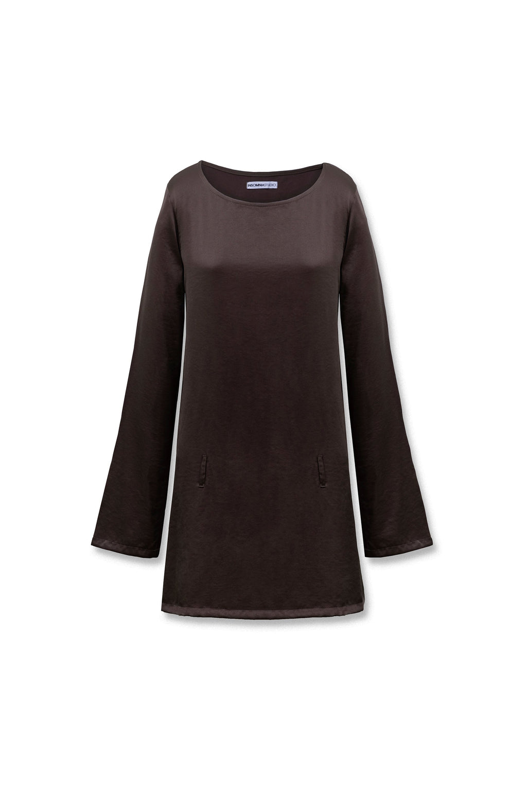 Buckle Mini Dress Brown