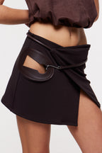 Bruna Wrap Mini Skirt Coffee
