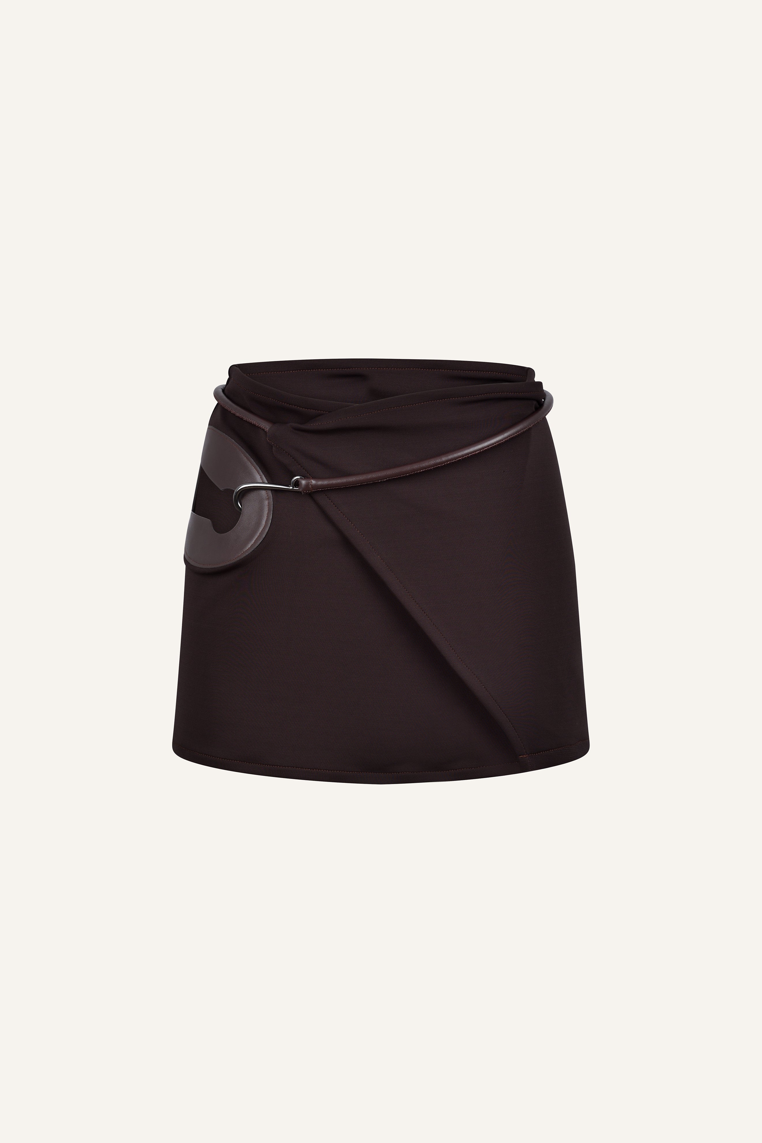 Bruna Wrap Mini Skirt Coffee