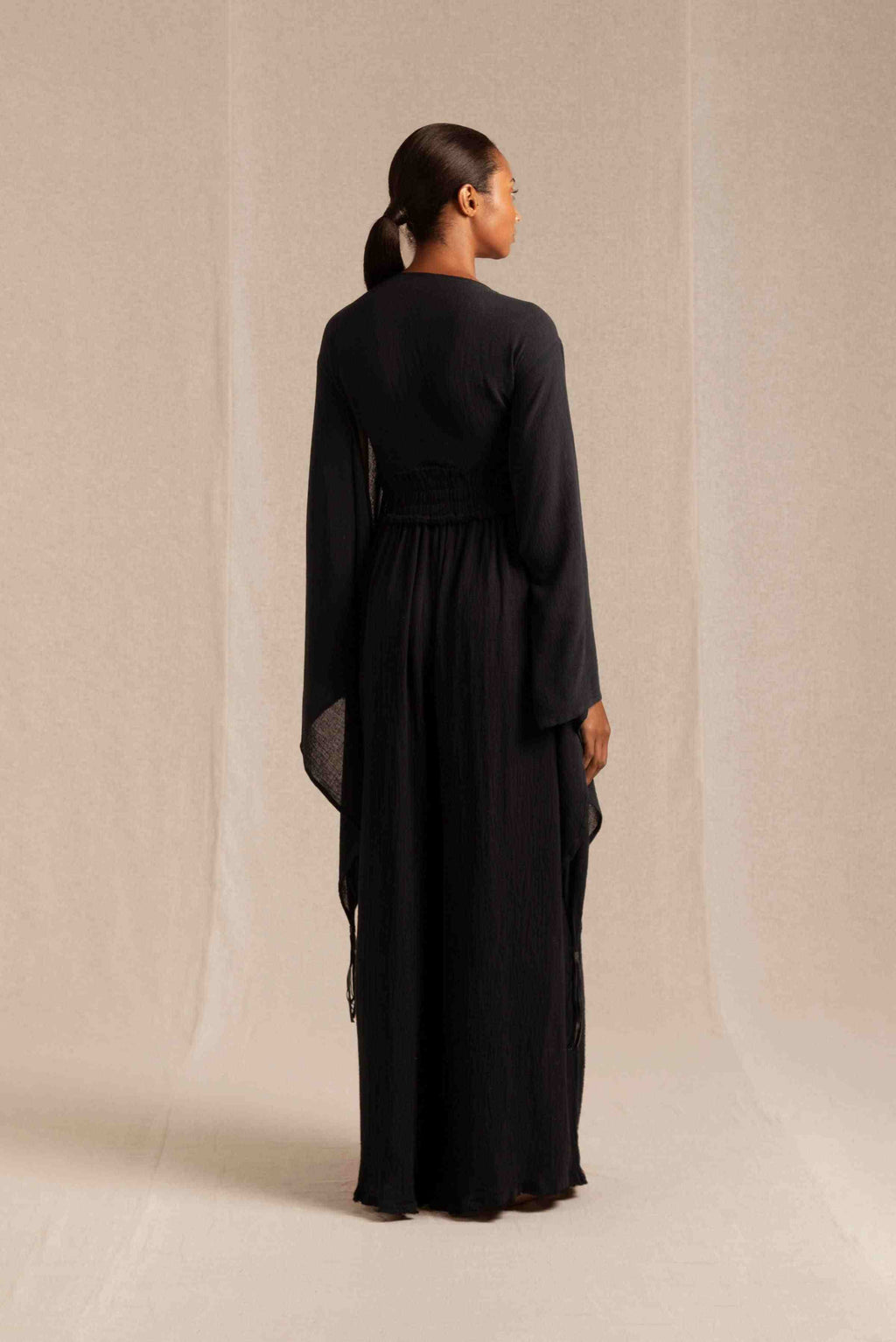 Ahumkal Top Cotton Gauze Black