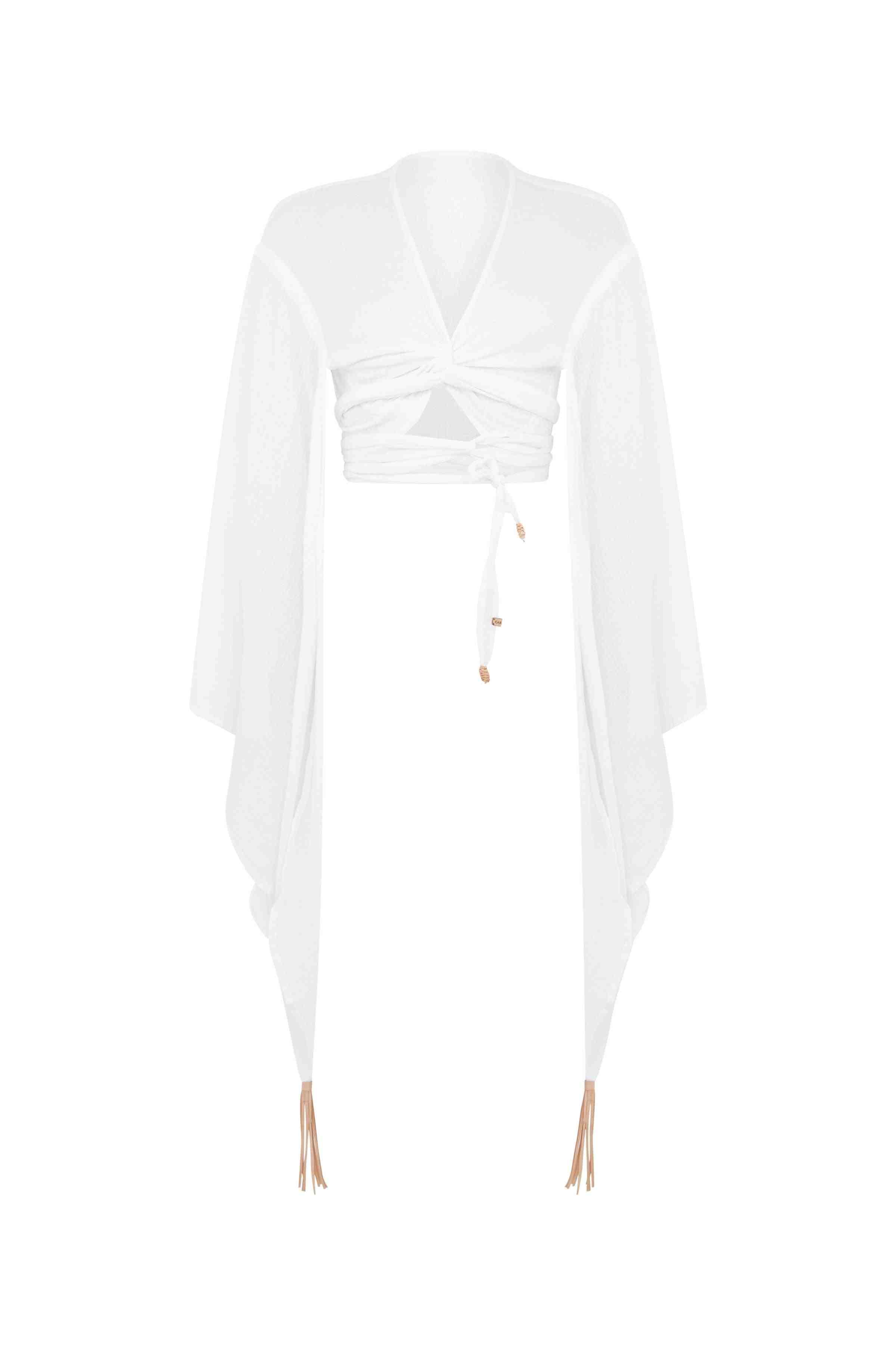 Ahumkal Top Cotton Gauze White