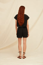 Acaxha Top Cotton Jute Black