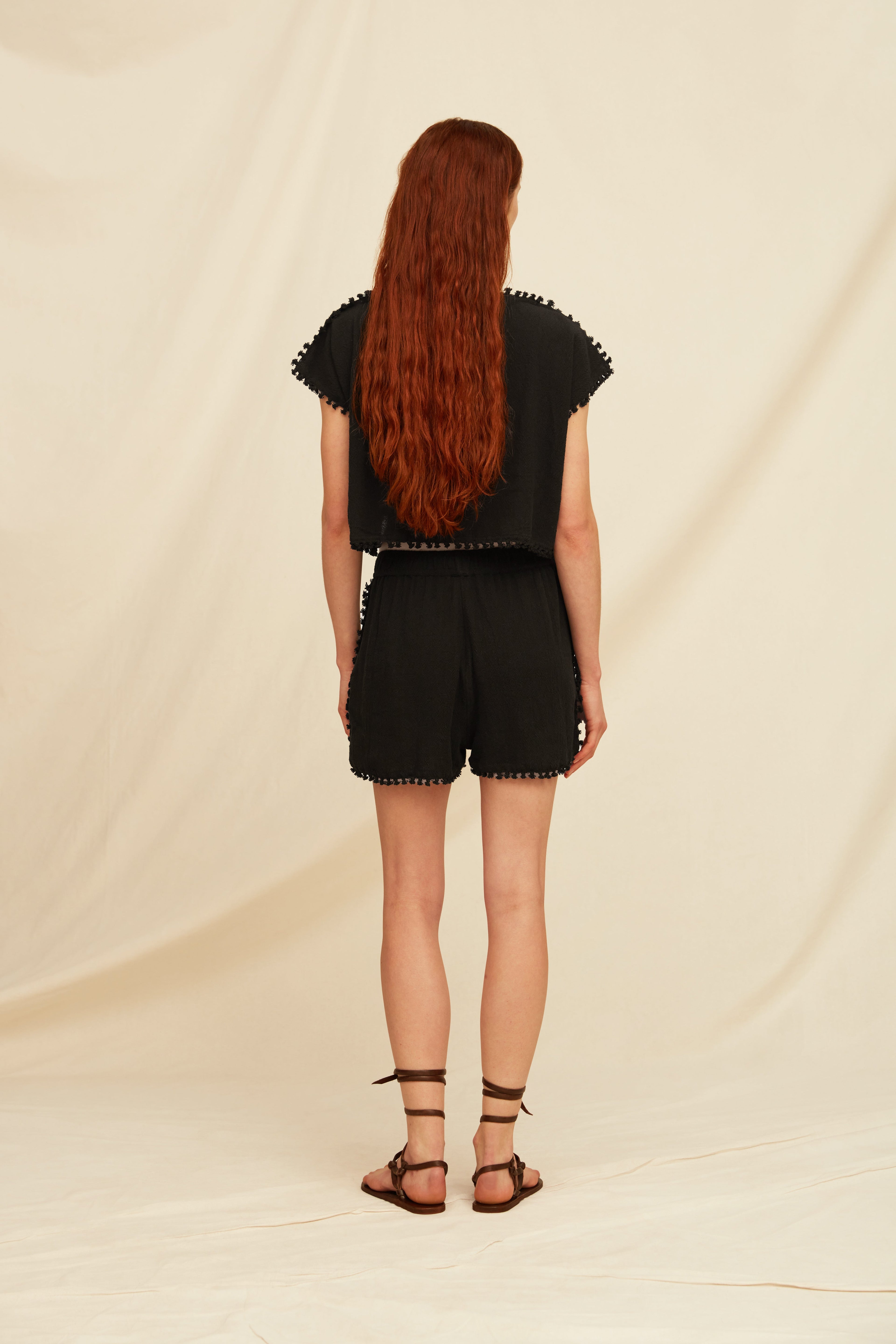 Acaxha Top Cotton Jute Black