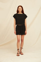Acaxha Top Cotton Jute Black