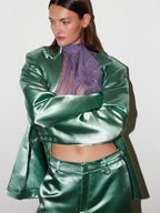 Margot Blazer Textured Silk Crepe