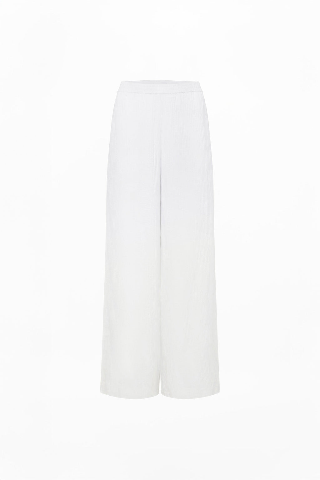 Clement Trousers ( White Silk Pintuck )