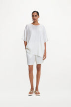 Aurelius Shorts ( White Silk Pintuck )