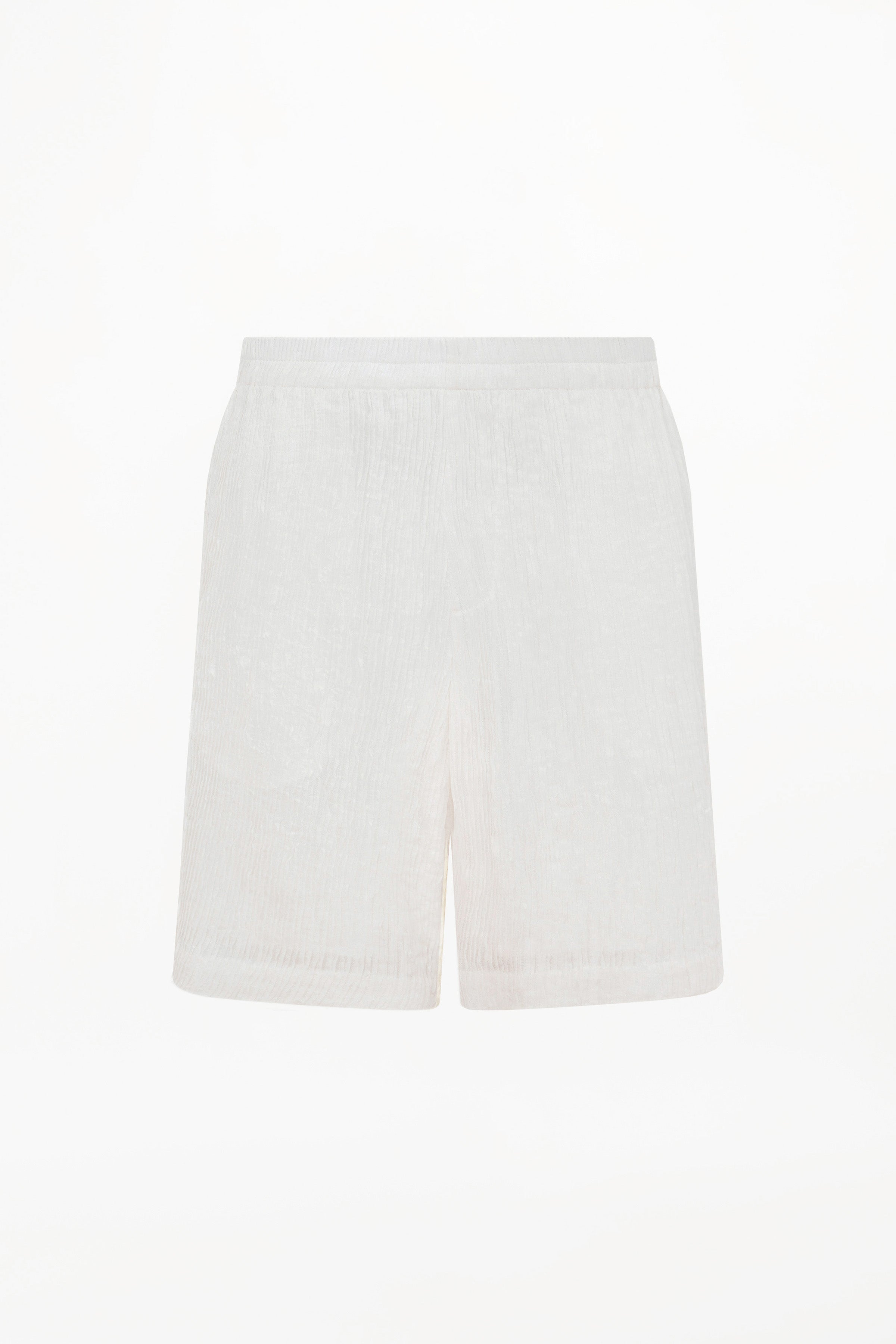 Aurelius Shorts ( White Silk Pintuck )