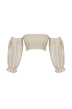Embroidered shirred top