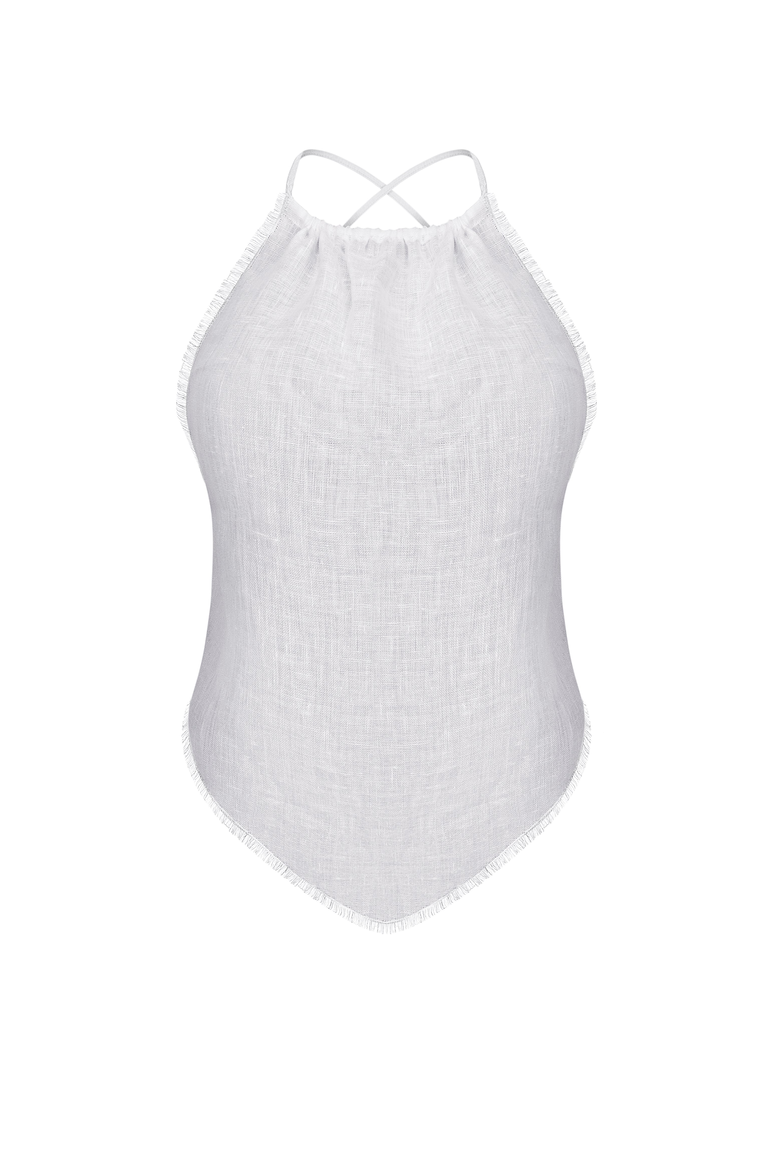 Fringed linen top