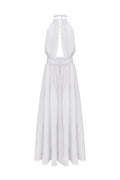 Maxi length deep open back dress