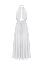 Maxi length deep open back dress