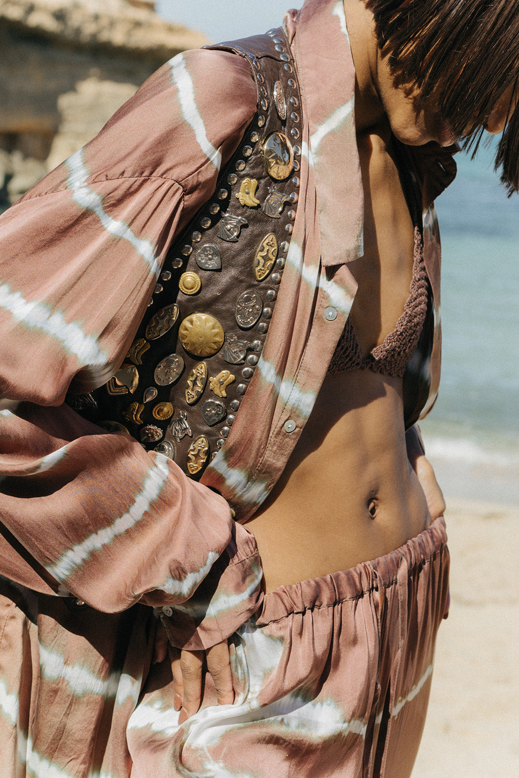 Brown Three Piece Batik Set