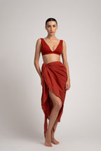 Asymmetrical Draped Sarong