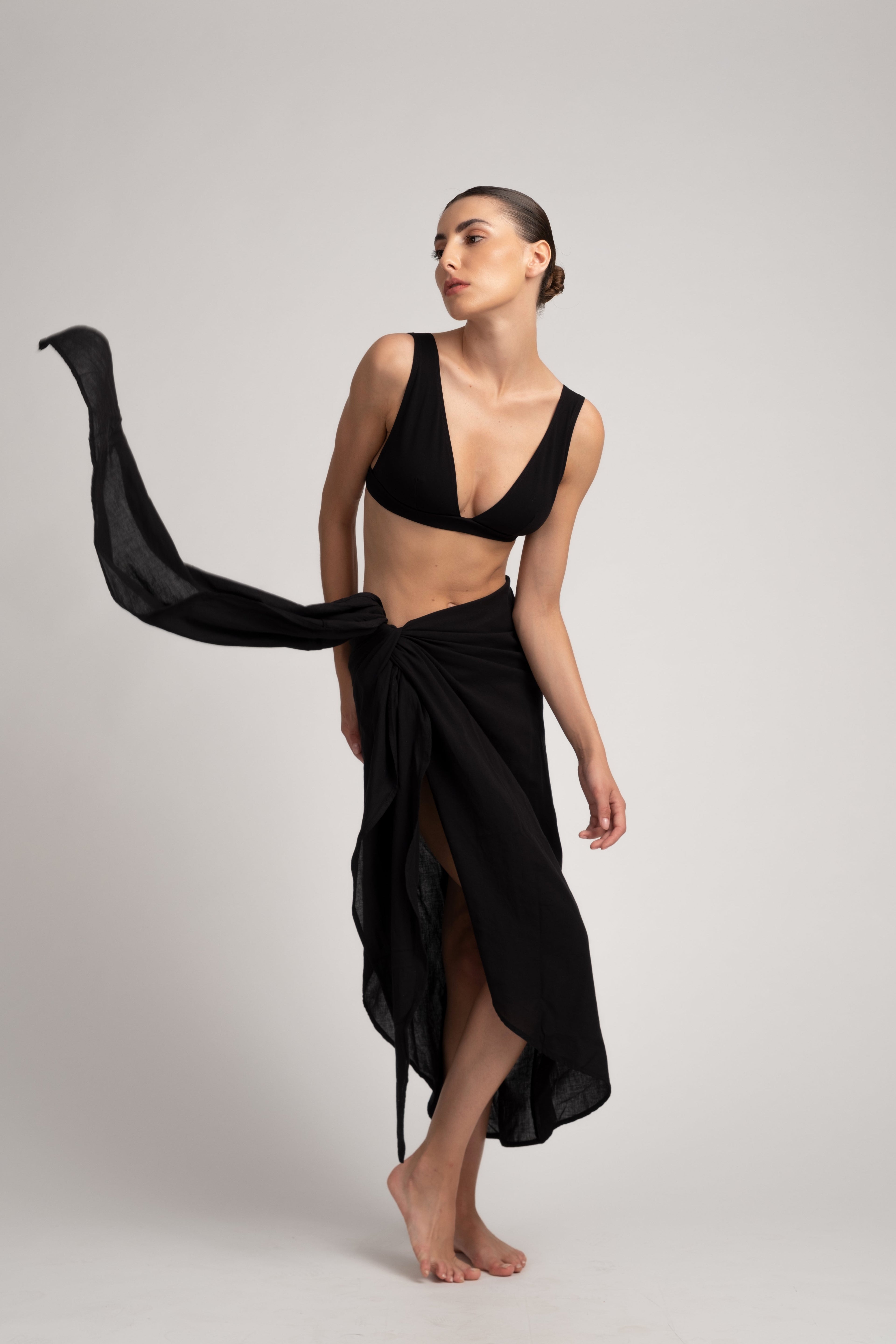 Asymmetrical Draped Sarong