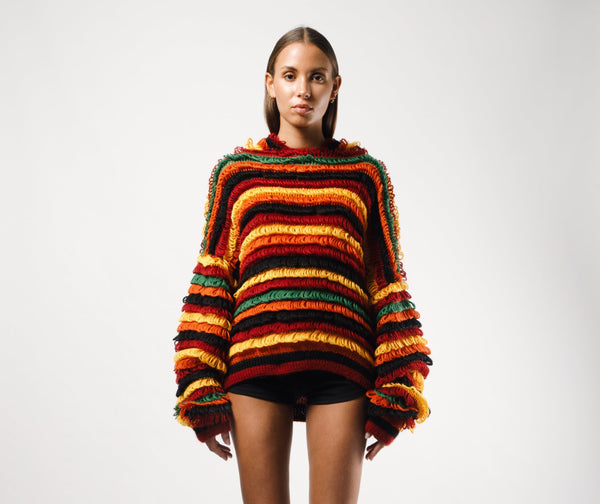 Knitted Wig Hoodie