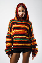 Knitted Wig Hoodie