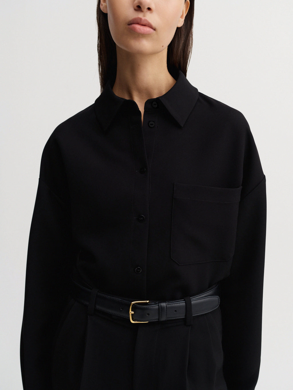 Finn Crepe Shirt Black