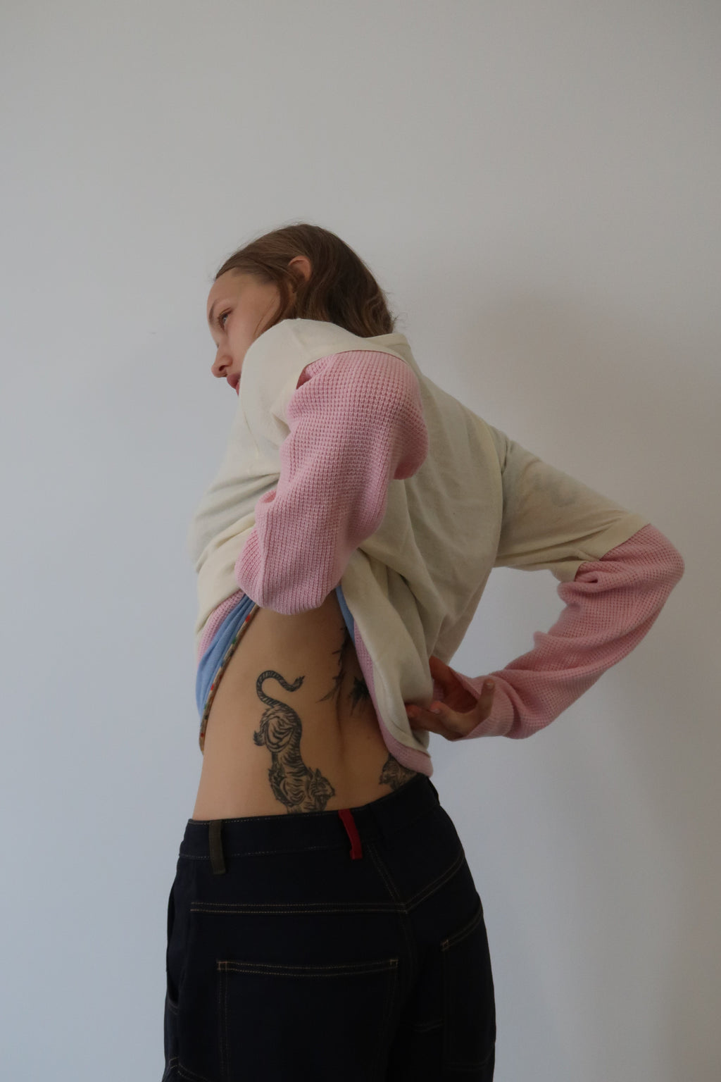 Cream and Pink Kai Double Layer