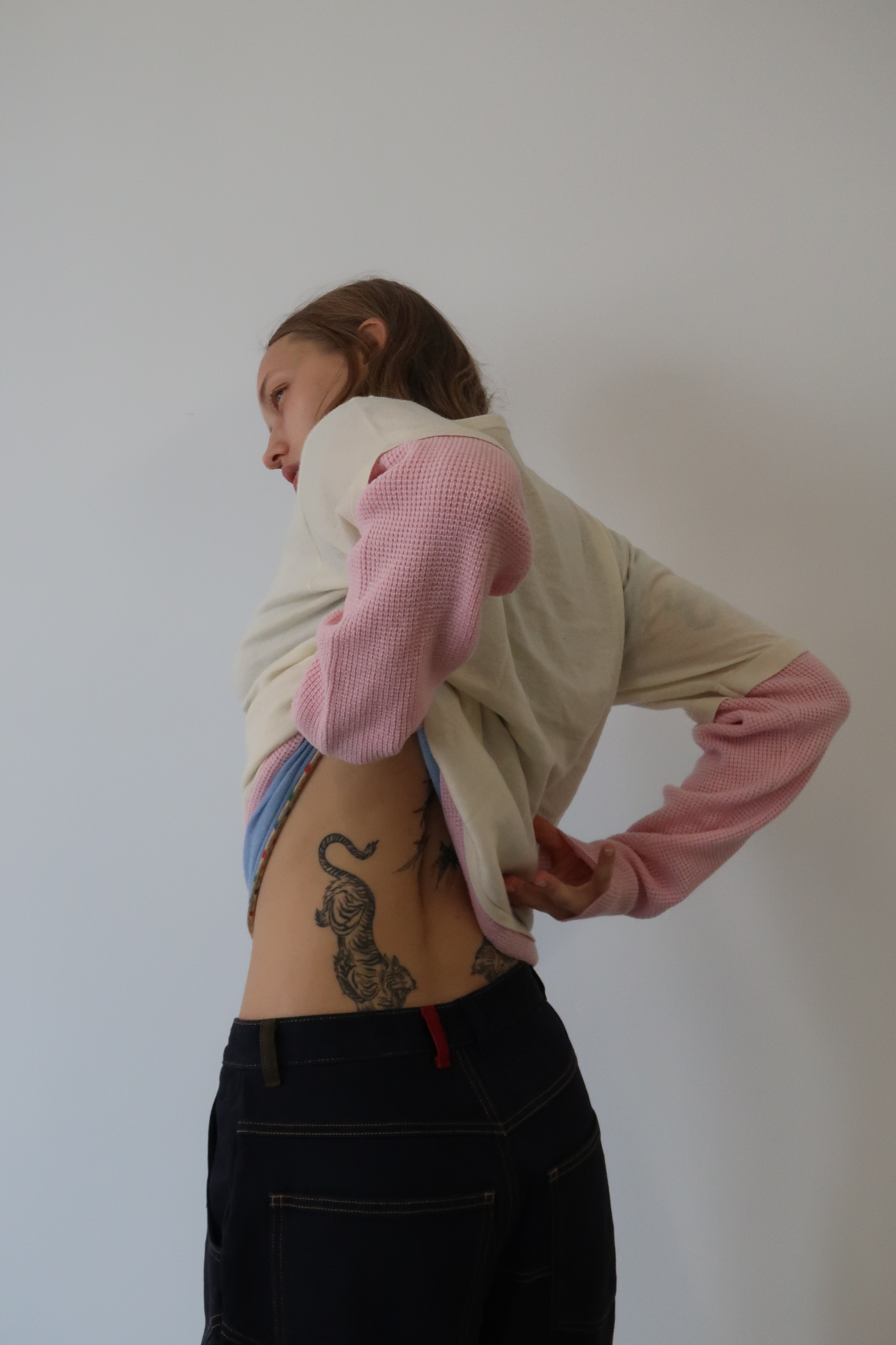 Cream and Pink Kai Double Layer