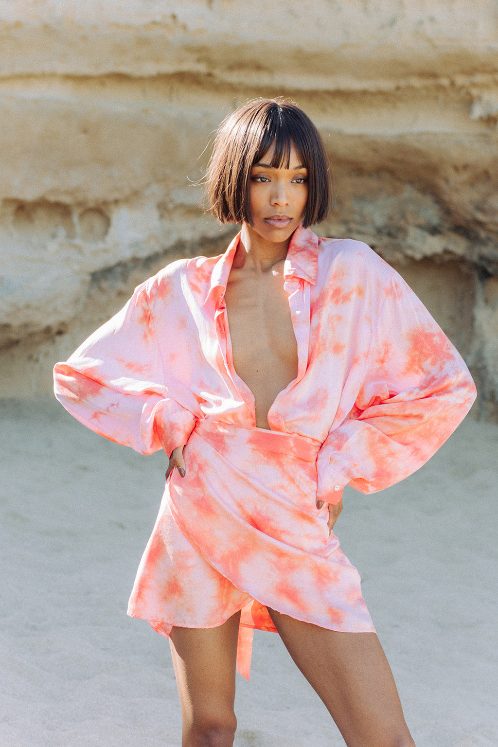 Pink Three Piece Batik Set