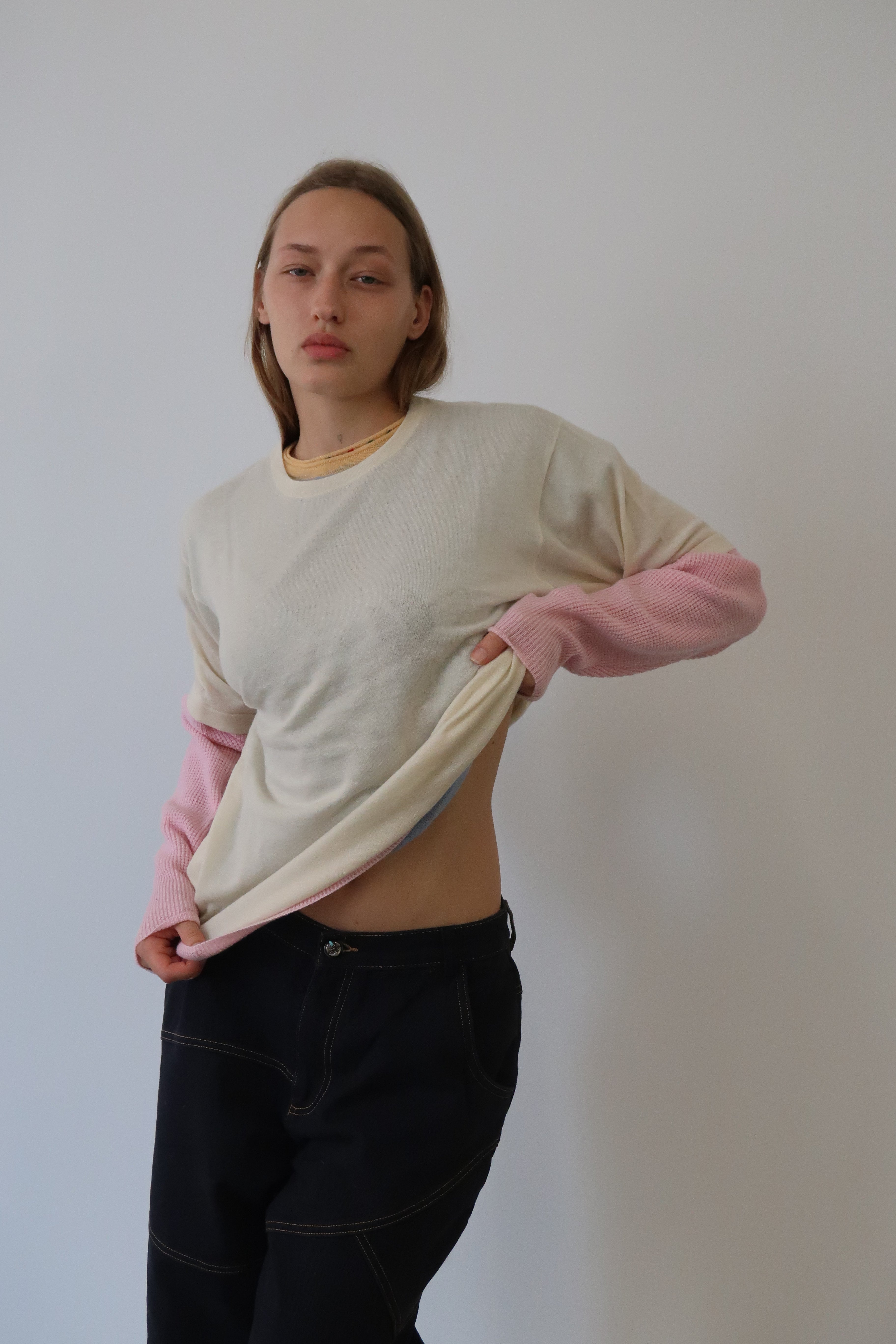 Cream and Pink Kai Double Layer