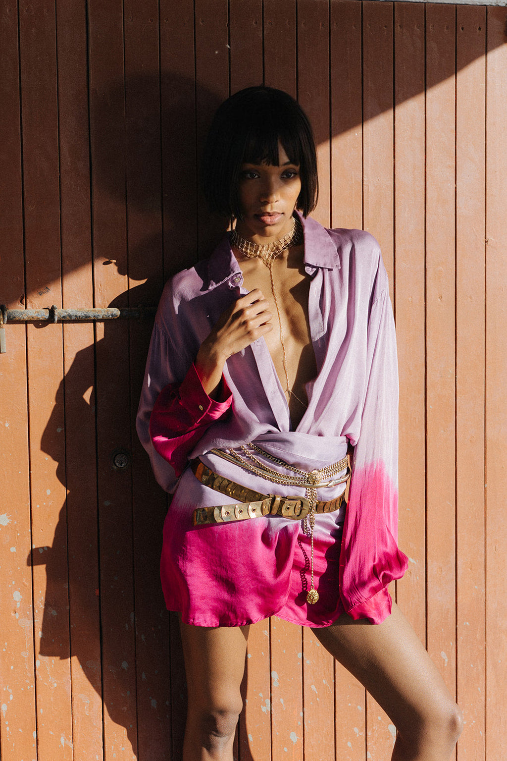 Purple Pink Three Piece Batik Set