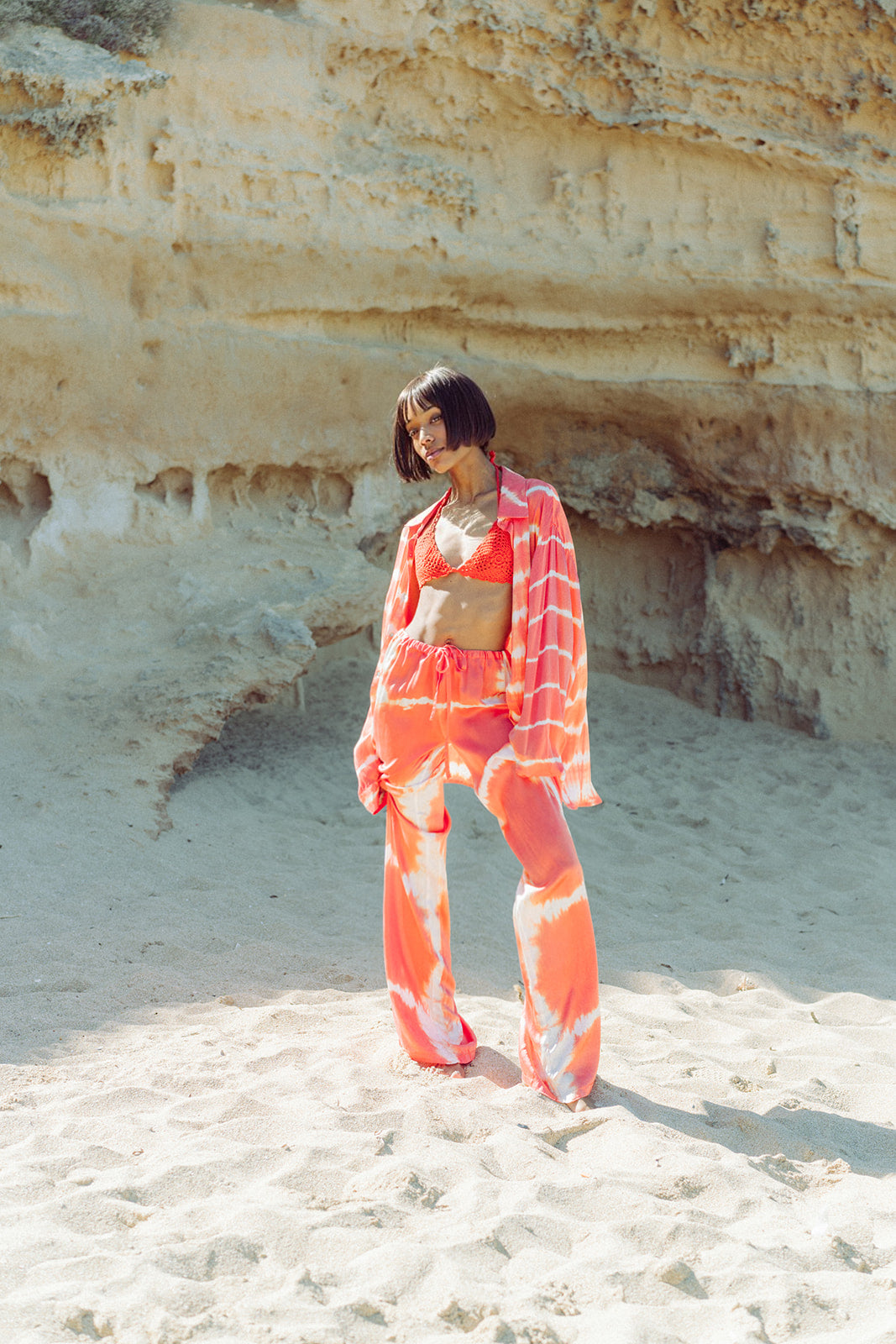 Orange Three Piece Batik Set