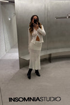 Gio Midi Skirt Ecru