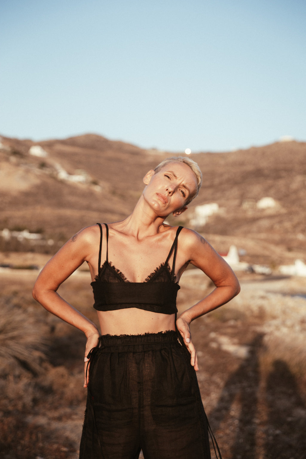 Long strap crop top