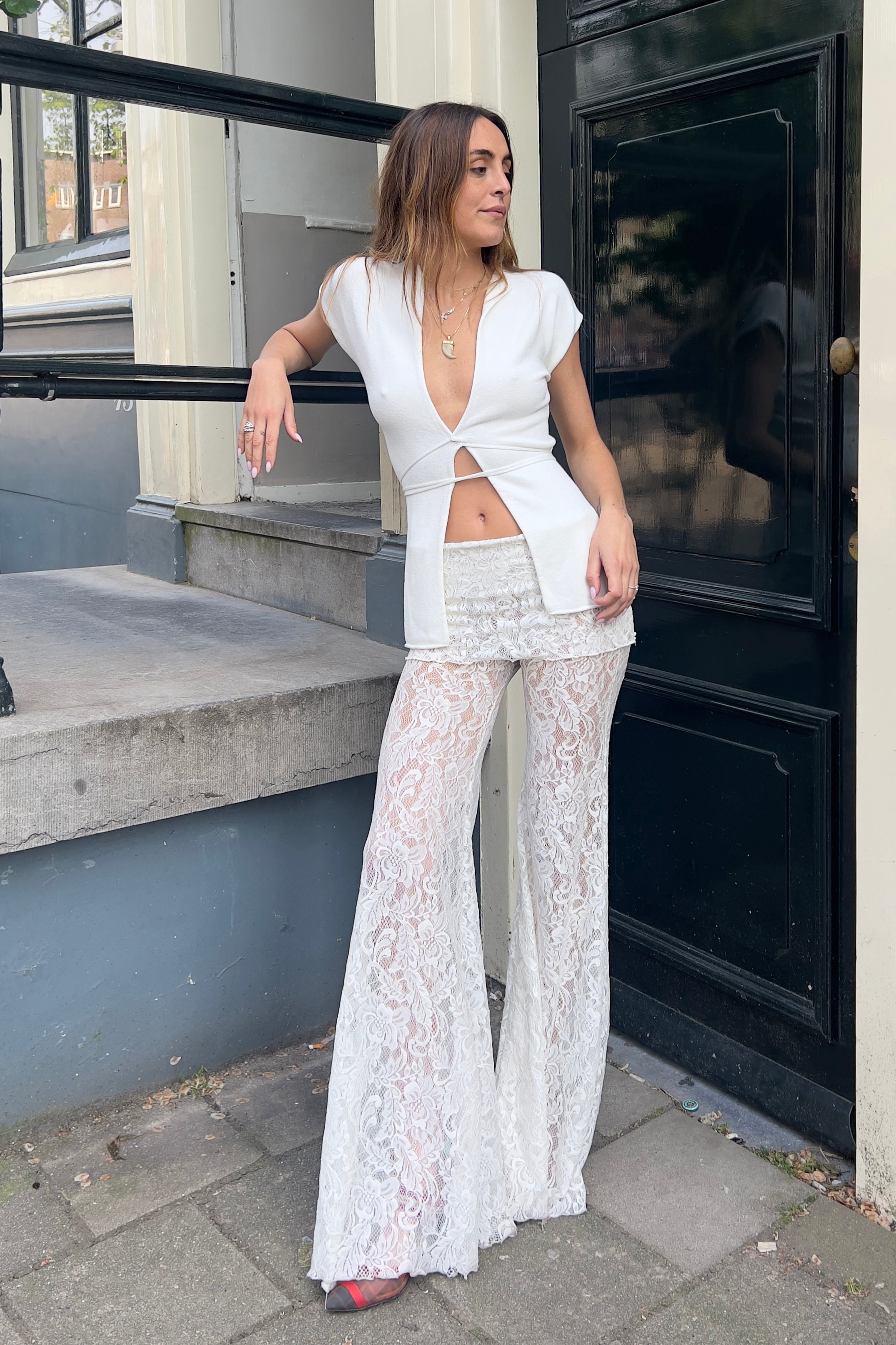 Lace Trousers Pearl