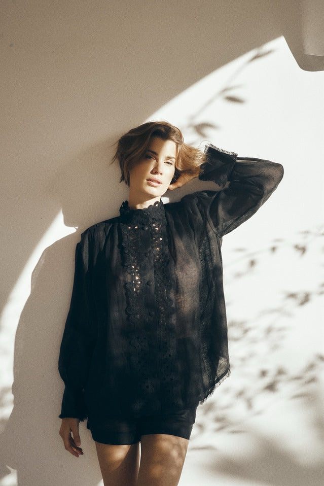 Long sleeve lace top