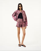 Purple Denim Shorts