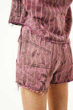 Purple Denim Shorts