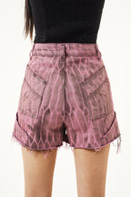 Purple Denim Shorts