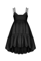 Linen tiered mini dress
