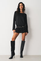 Buckle Mini Dress Black