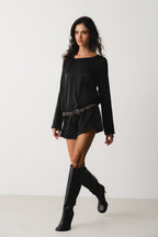 Buckle Mini Dress Black