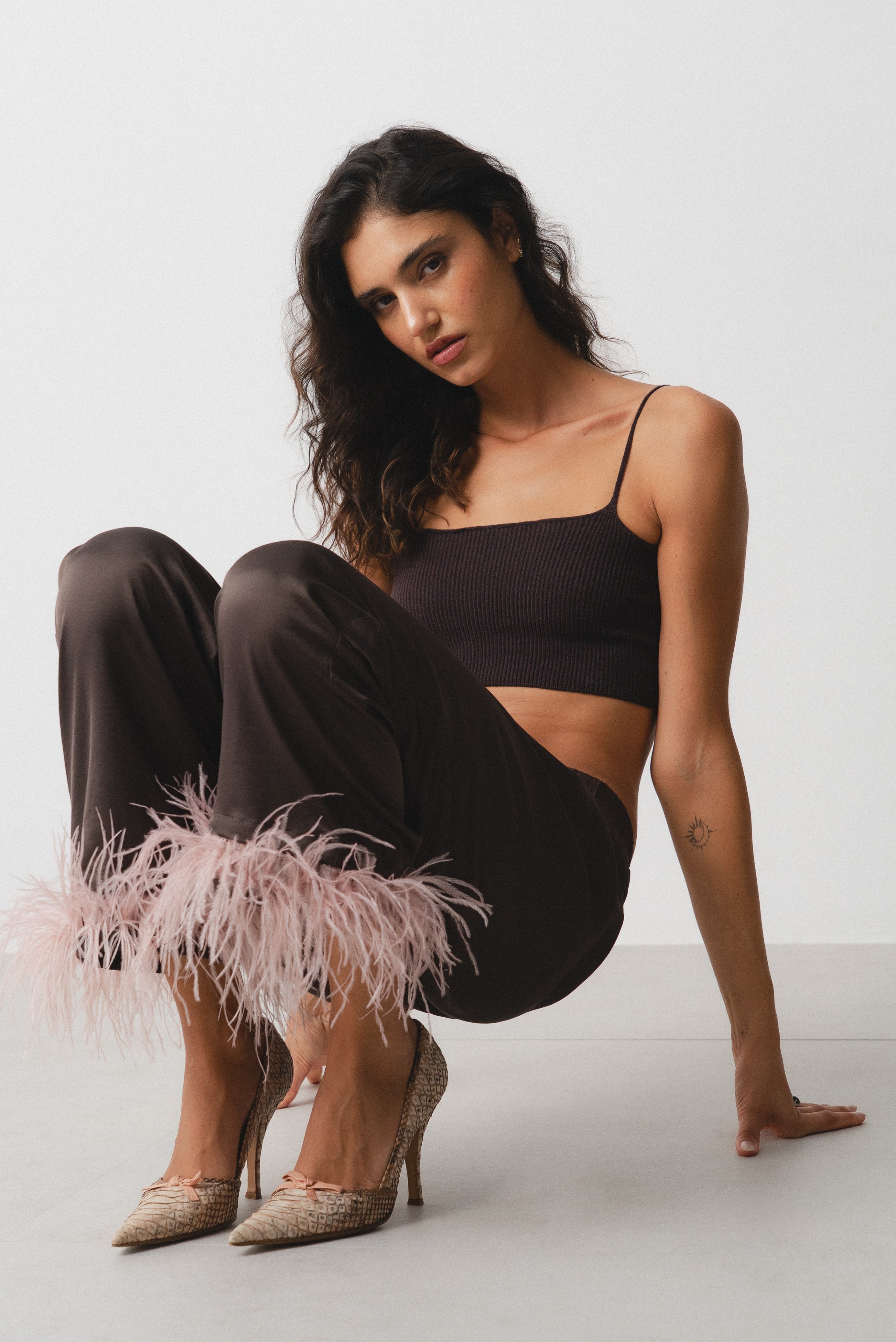 Bandeaux Knit Top Brown